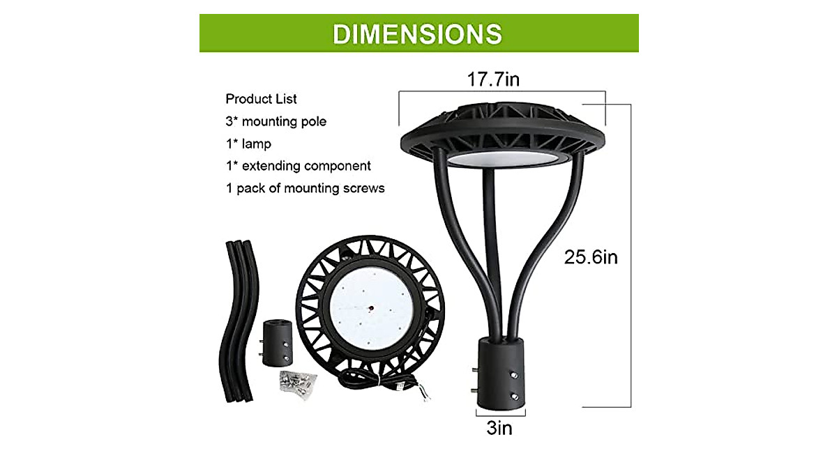 100W LED Circular Post Top Lights - Bright & Durable