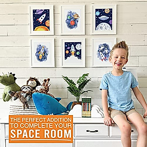 Space Decor for Boys Room - 6 Reversible Galaxy Wall Prints