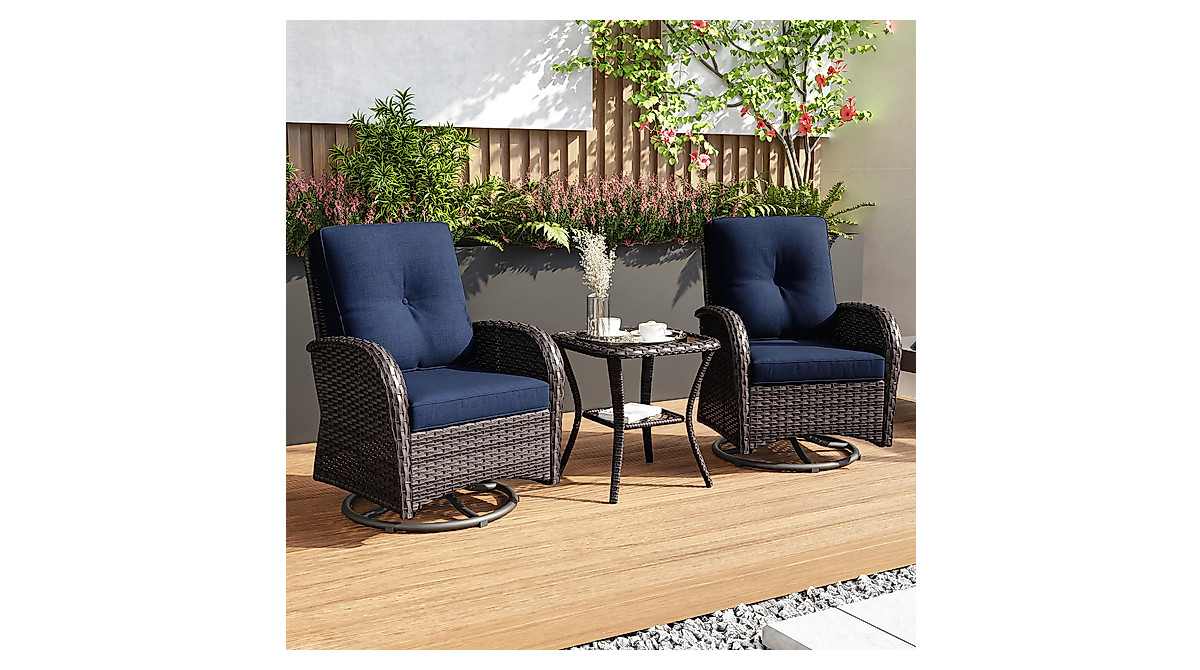 Joyside Patio Swivel Rocker Chairs Set of 2 | Outdoor Wicker Comfort