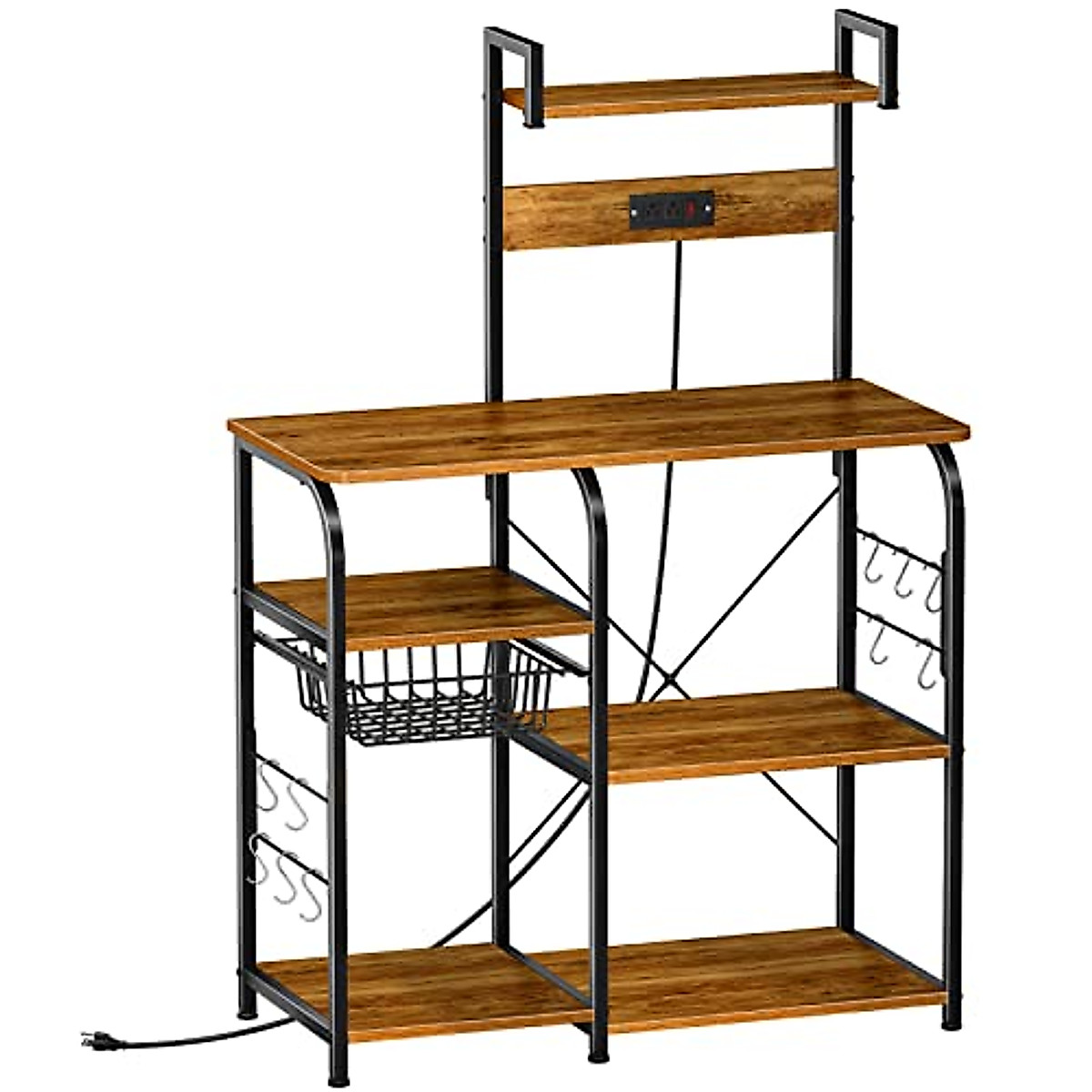 Mr IRONSTONE Kitchen Bakers Rack with Power Outlet