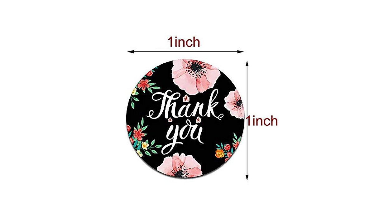 Floral Thank You Stickers - 500 Labels for Business