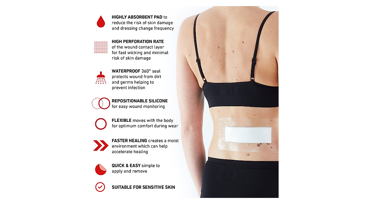 Neo G Opti-Heal Silicone Surgical Dressing - Waterproof & Gentle