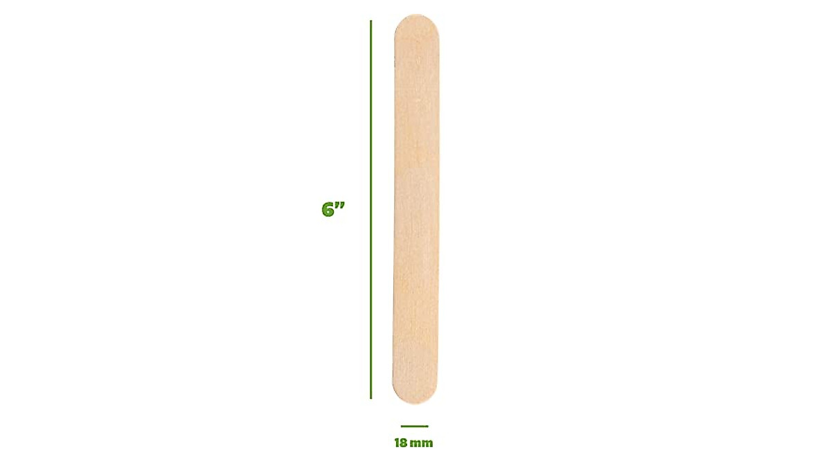 Jumbo 6-Inch Wooden Popsicle Sticks - Perfect for Crafts & More