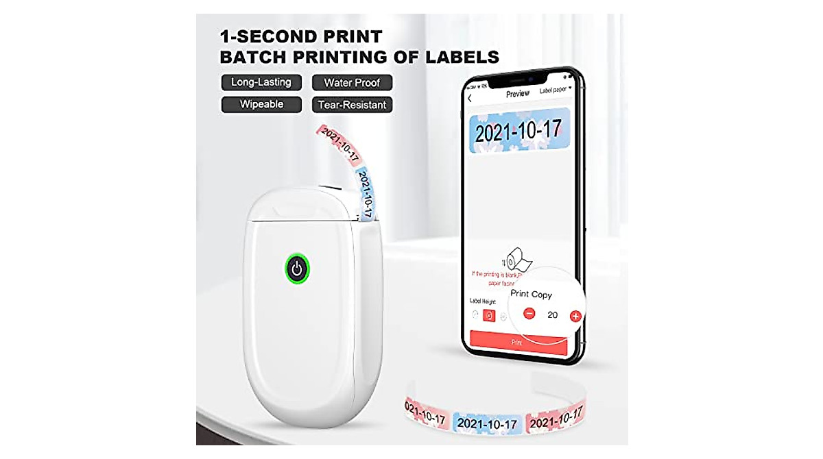 MARKLIFE P11 Label Maker - Compact Wireless Inkless Sticker Printer