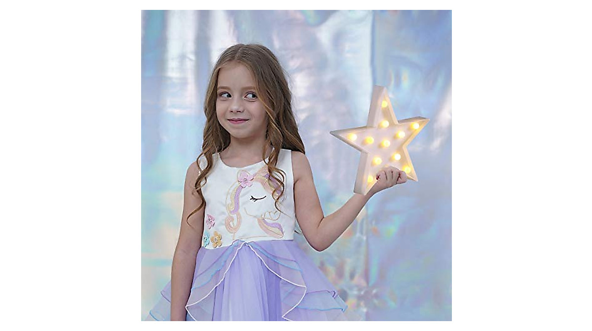 JUHUI Star Shaped LED Sign - Warm Ambiance Decor