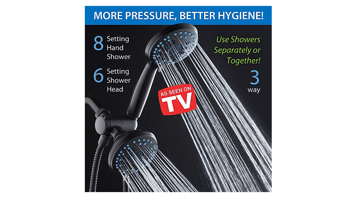 AquaCare 48-Setting High Pressure Shower Head Combo - Versatile & Hygienic