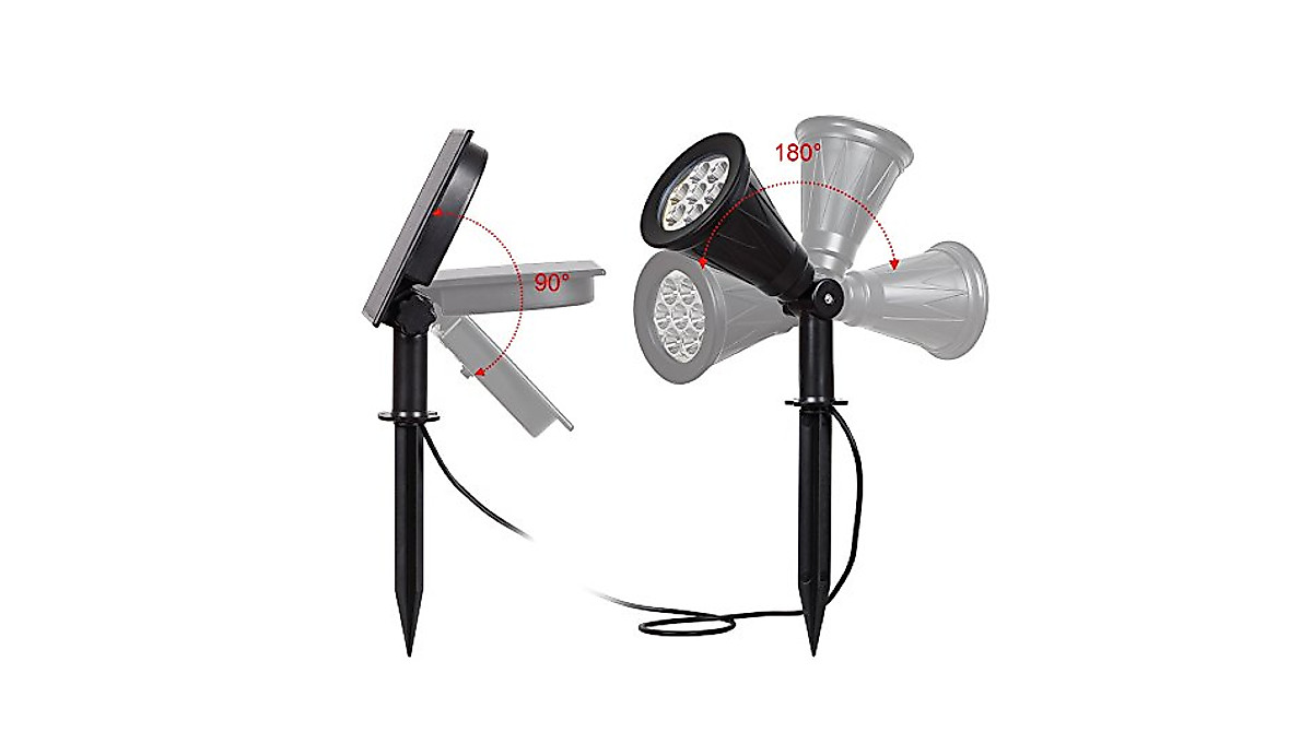 T-Sun Color Changing Solar Spotlights - 2 Pack for Outdoor Decor
