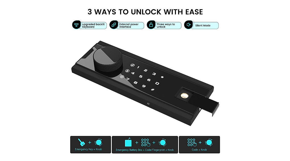 Kavey 1.6 Cub Safe Box - Secure Digital Home Safe with Alarm