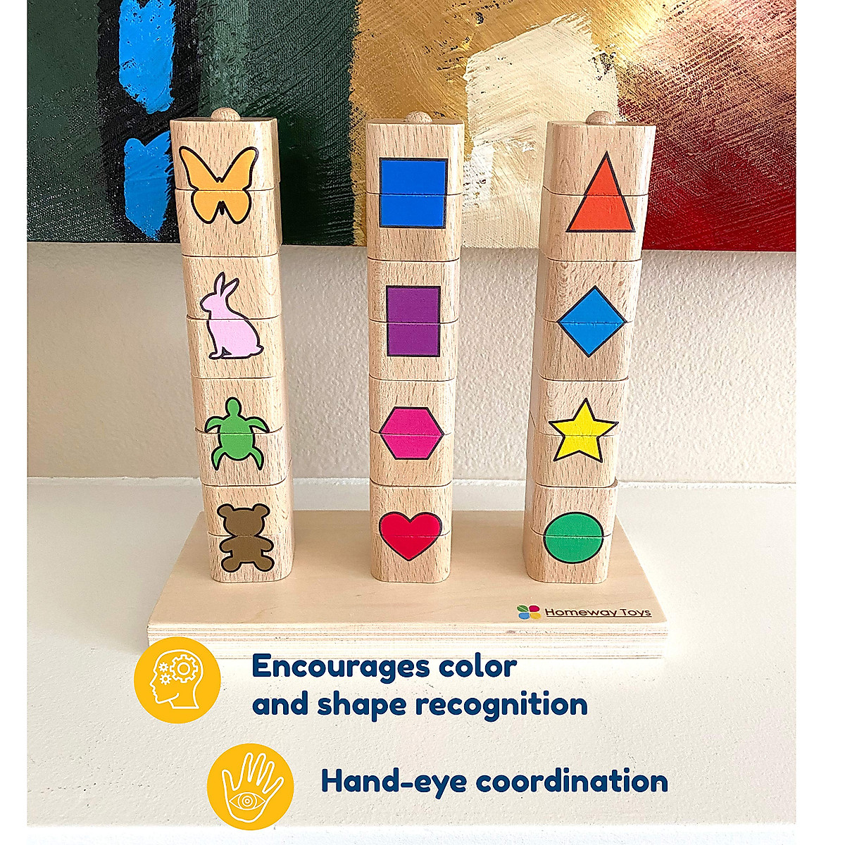 Puzzle Stacking Rings Educational Toy for Toddlers Ages 2+ | STEM Learning