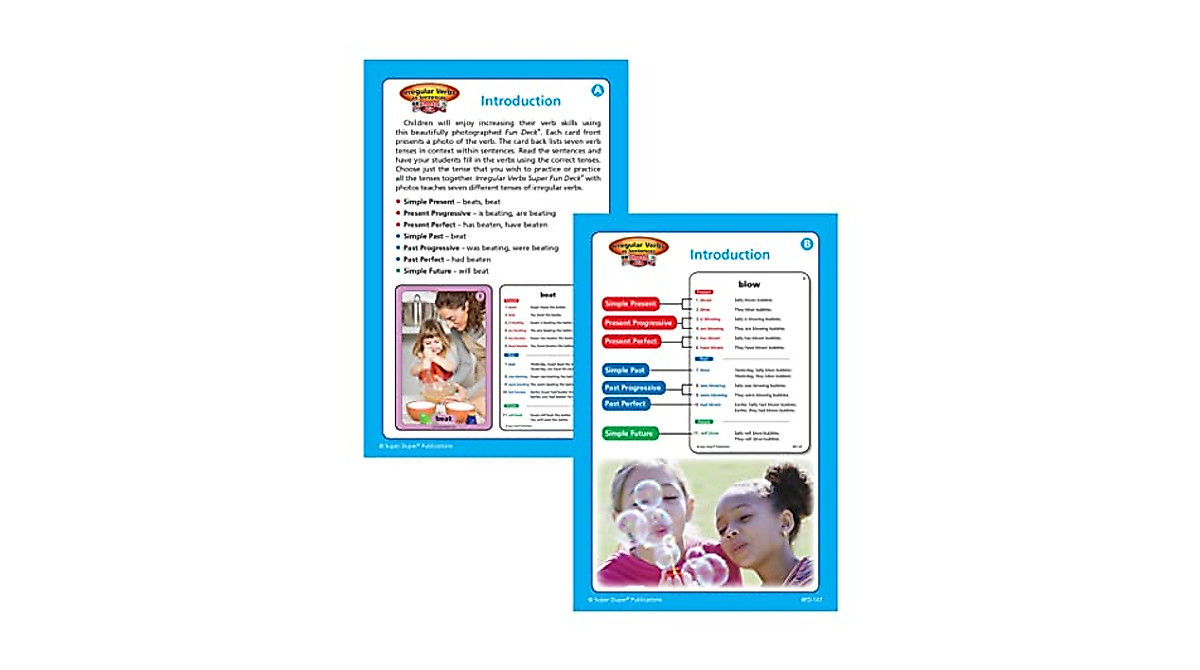 Irregular Verbs Fun Deck - Educational Flash Cards
