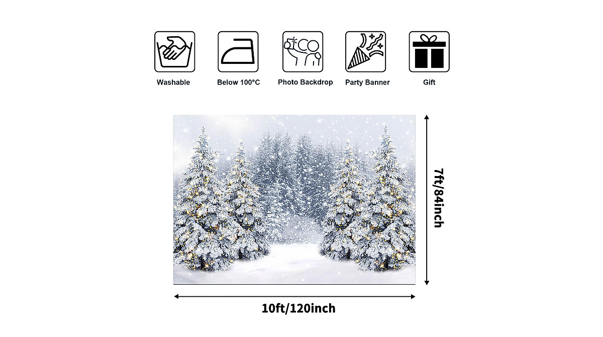Avezano Winter Wonderland & Snowflake Photo Backdrop