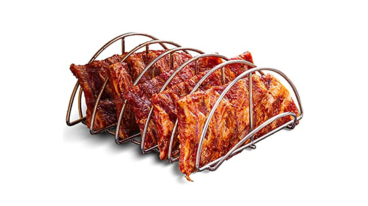 GriAddict BBQ Rib Racks for Smoking - Expand Grill Space & Even Cooking