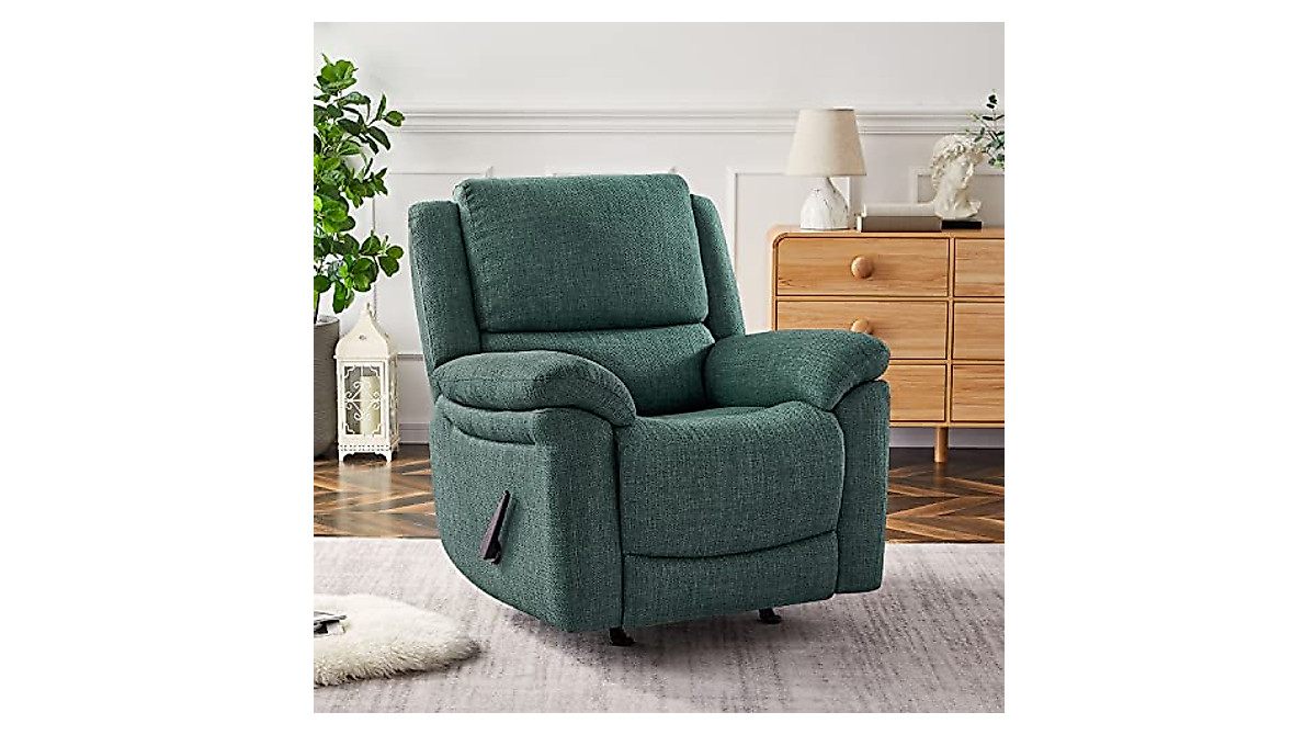 Limare Green Rocker Recliner: Comfy Push Back & Glider
