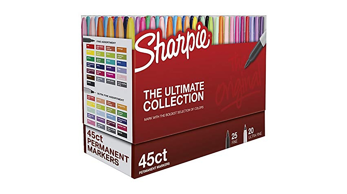 Sharpie Permanent Markers - 45 Count Fine & Ultra-Fine Tips Collection