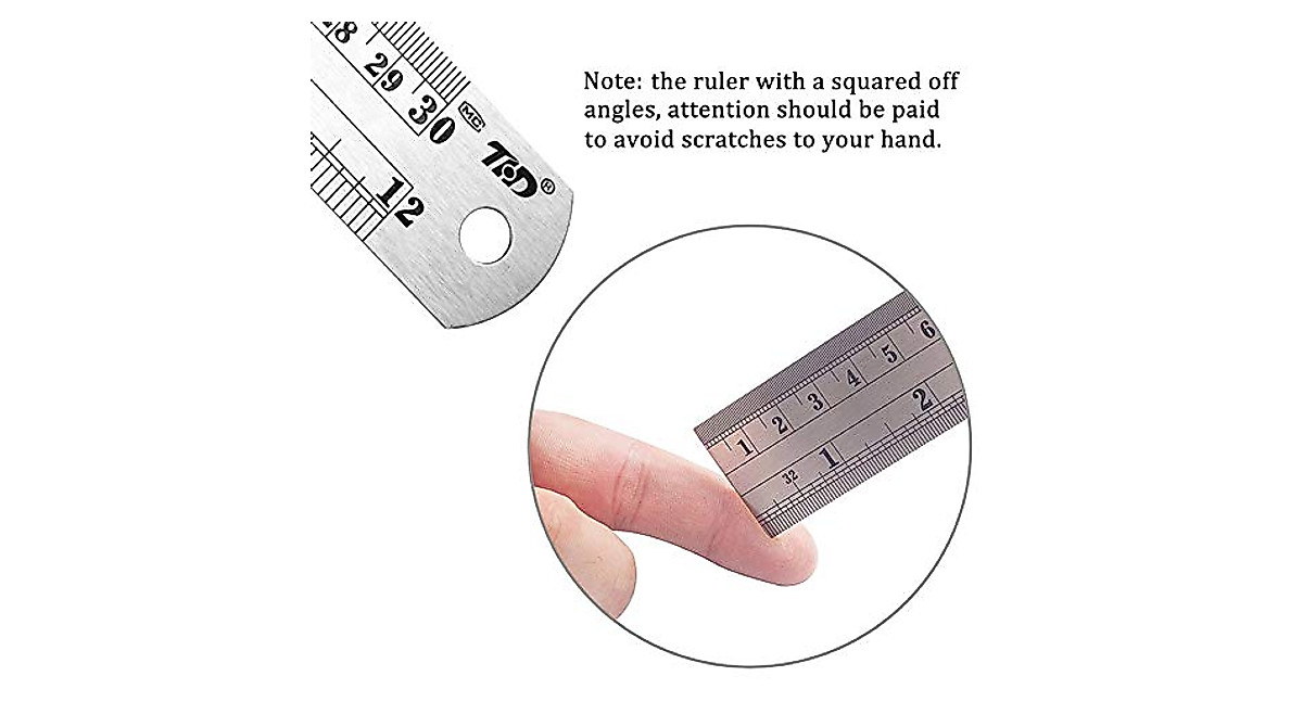 Stainless Steel 12-Inch Ruler Set - Durable Measuring Tool