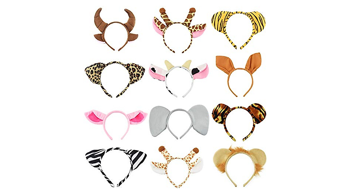 12 Pcs Zoo Animal Ears Headband for Fun Parties