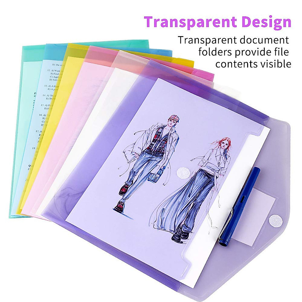 OUTYLTS 11 Pack Plastic File Envelopes - Durable, Color-Coded Document ...