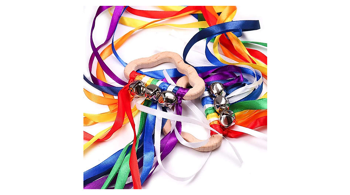 DILIMI Rainbow Hand Ribbon Kites for Kids - Fun & Motor Skills