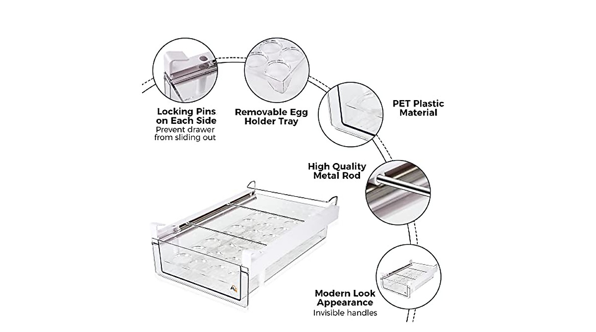 Modest Homeware Adjustable Fridge Organizer - Space Saver