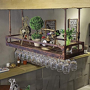 FIZDI Floating Bar Unit & Ceiling Wine Rack - Industrial Style