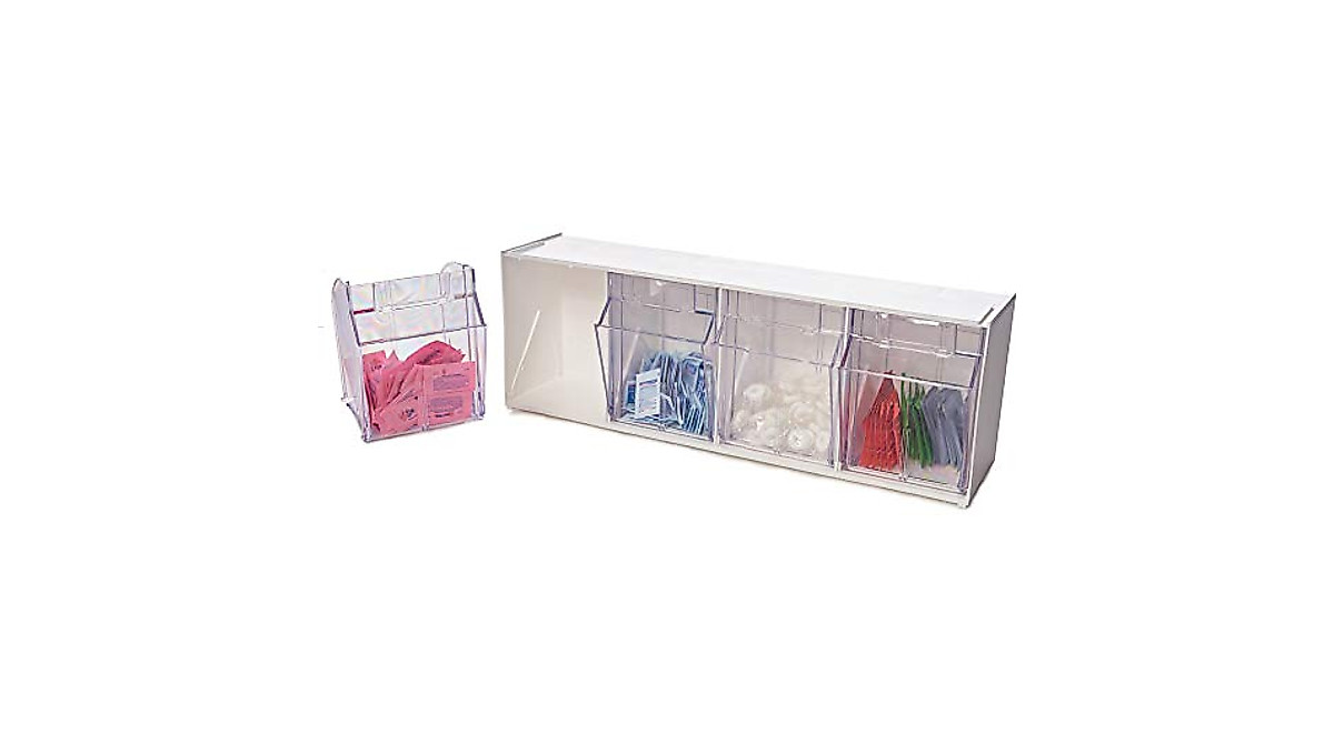 Deflecto Interlocking Multi Storage Organizer Tilt Bin - White