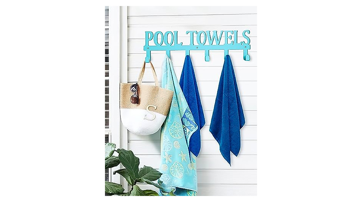Qmetalart Pool Towel Rack - Stylish & Durable Organizer