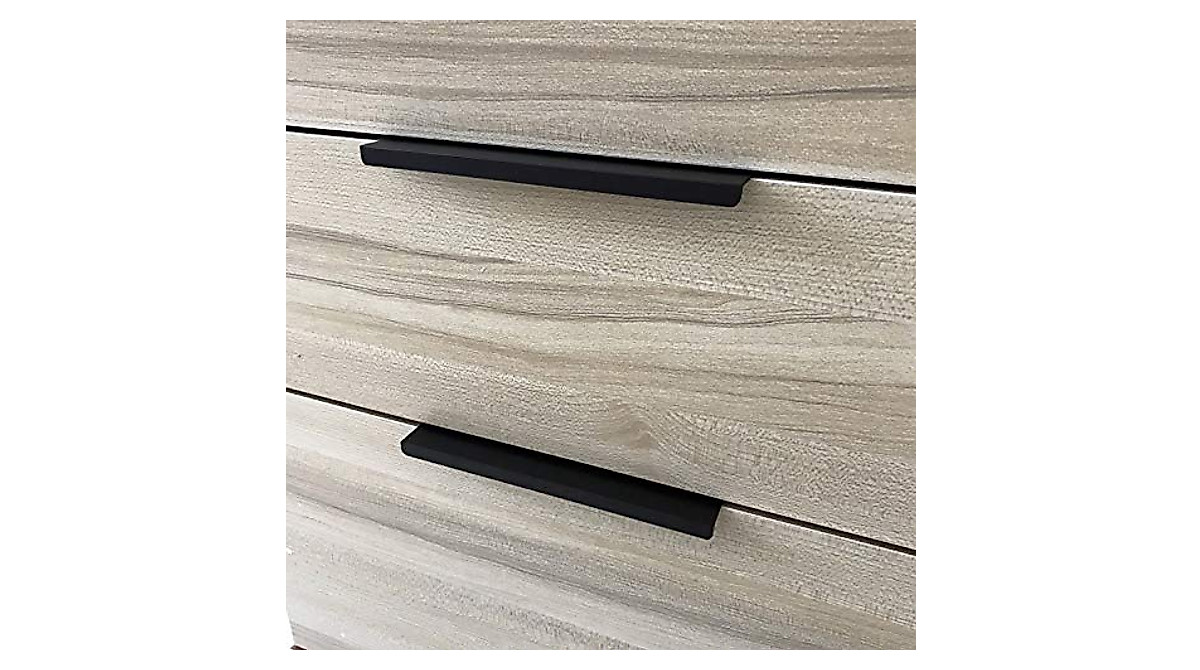 8-Pack Black Cabinet Edge Pulls - Modern 6-Inch Concealed Handles