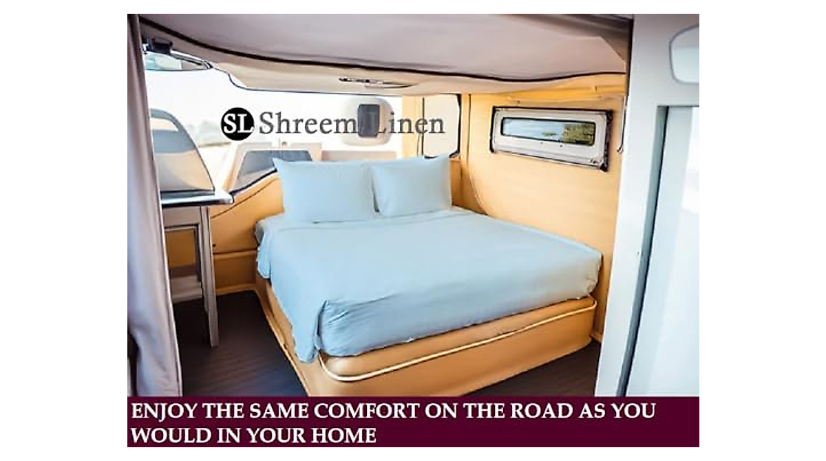 Soft Microfiber RV Sheet Sets - Light Blue Bunk Size