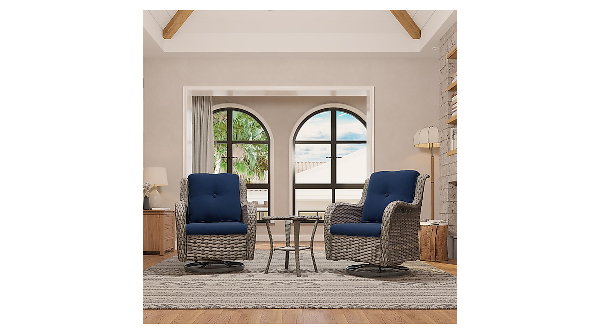 Joyside Outdoor Swivel Rocker Patio Chair Set - 3 Piece