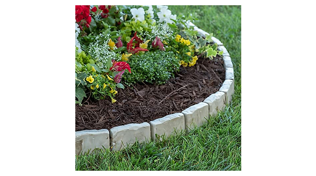 EasyFlex No-Dig Landscape Edging | Stone-Look Garden Border Kit