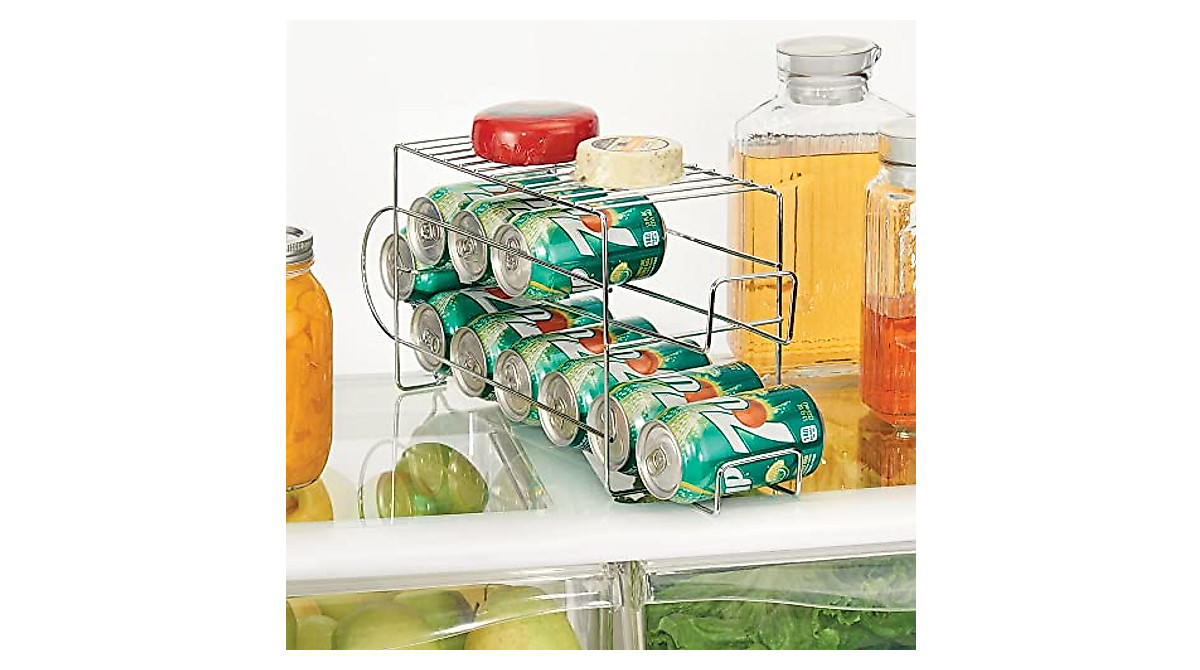 mDesign 2-Tier Can Dispenser Rack - Space-Saving Storage