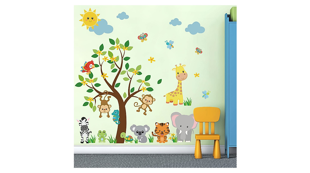Decorate with Supzone Jungle Animal Wall Stickers
