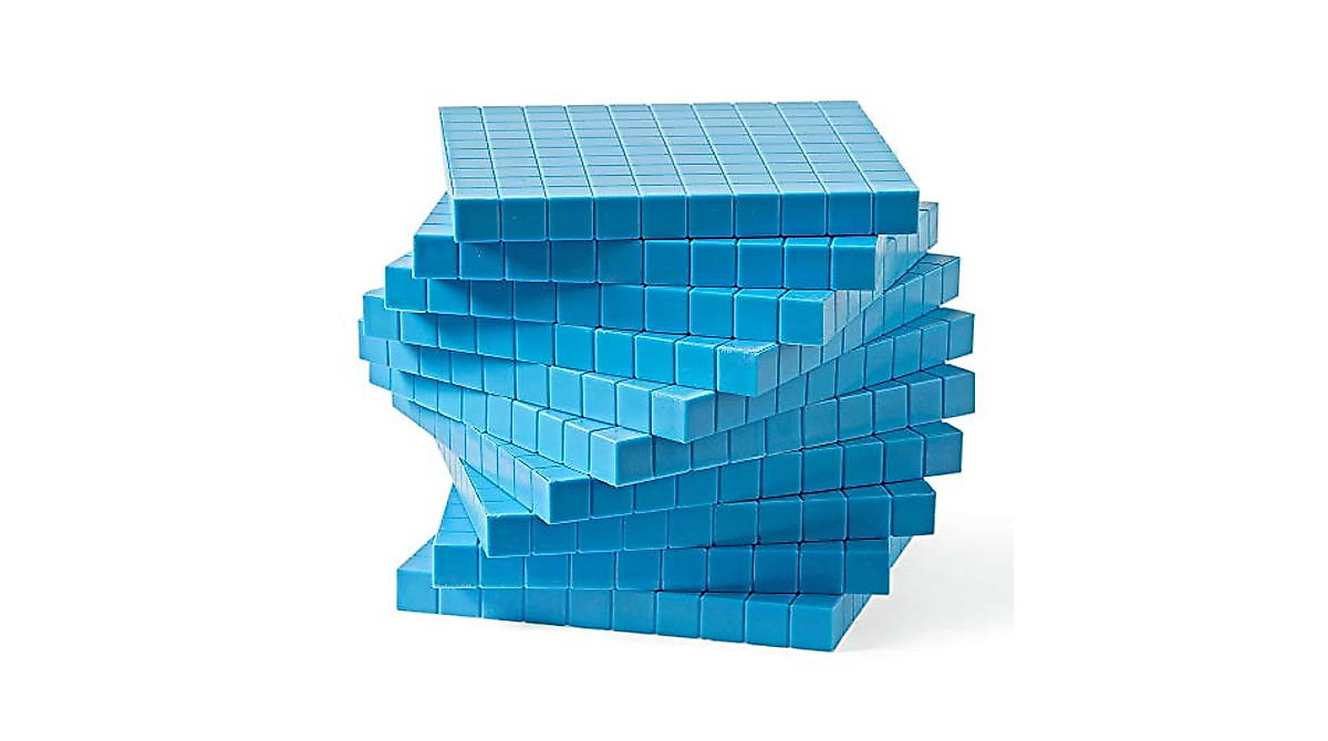 Hands-On Learning with Blue Plastic Base Ten Blocks for Kids