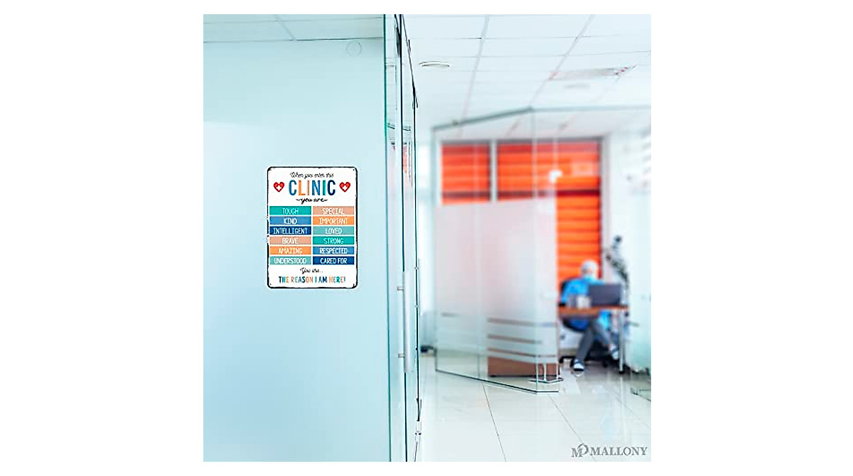 Clinic Wall Decor - Motivational Metal Signs for Healthcare & Schools