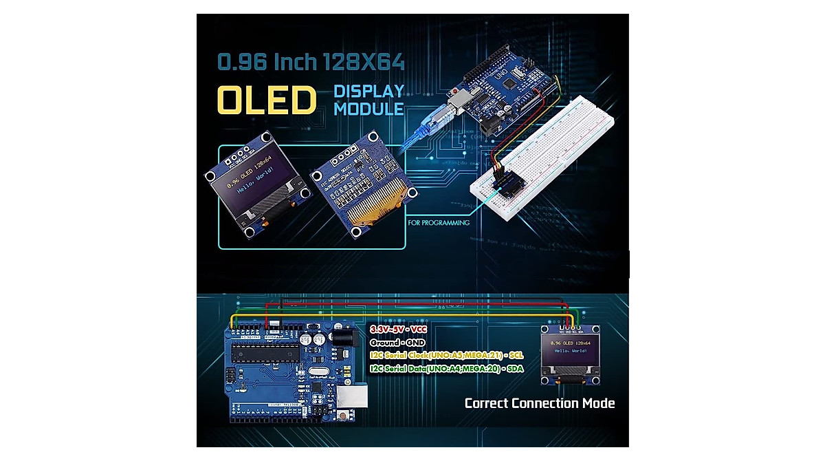 ideaspark 3Pcs 0.96 Inch OLED Display for Arduino & Raspberry Pi
