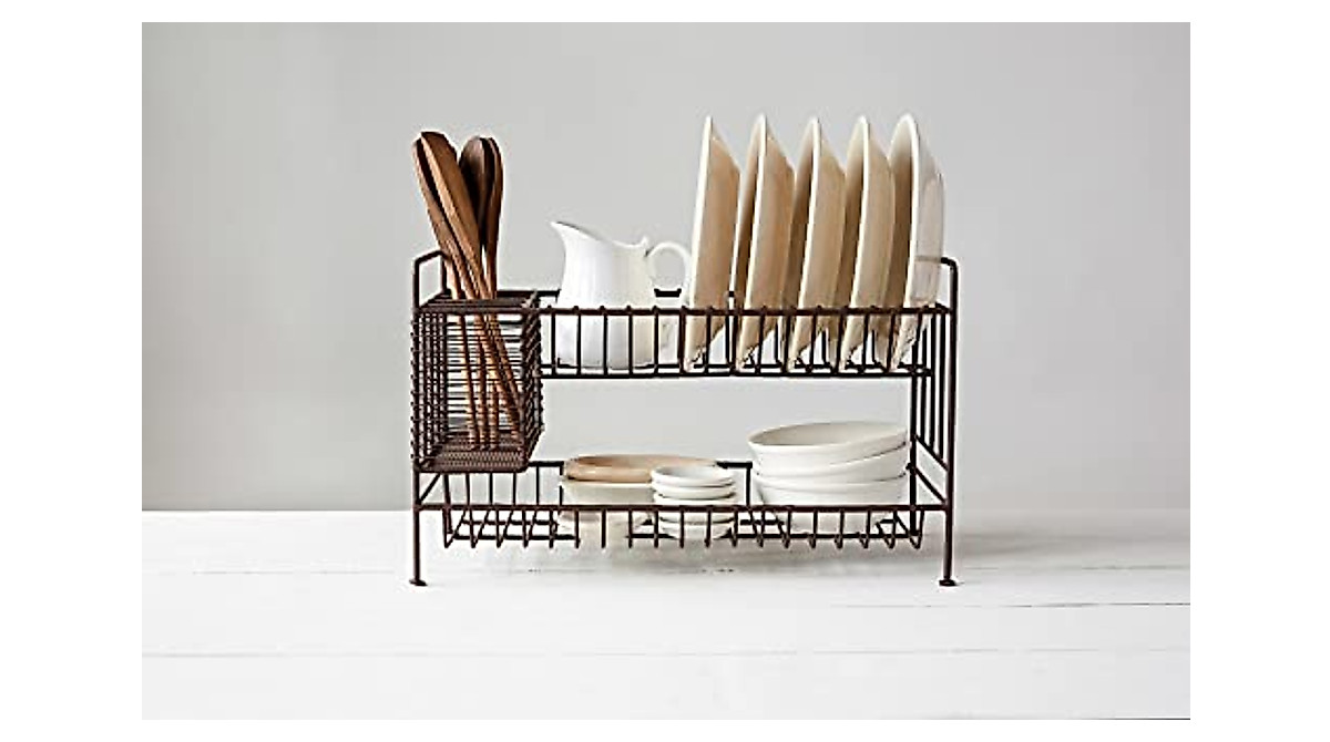 Creative Co-Op 2-Tier Metal Dish Rack - Stylish & Functional
