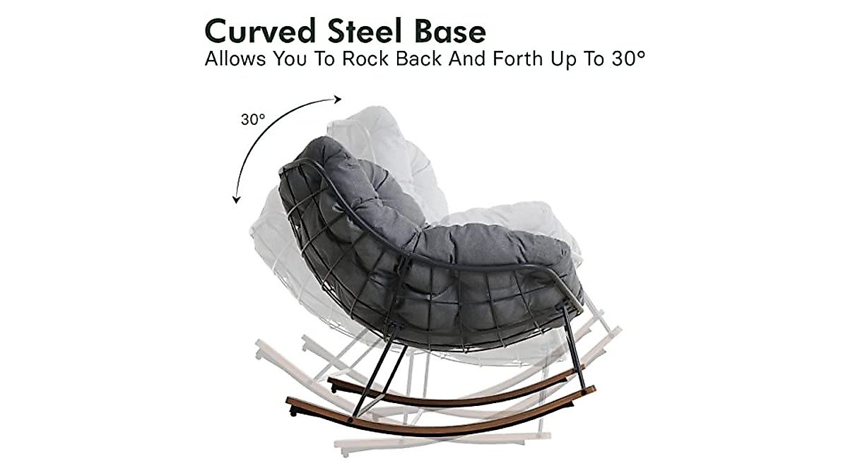 Outdoor Rocking Chair - Modern Steel Design for Patio & Garden