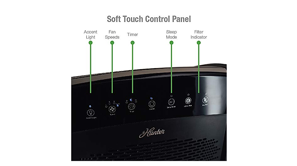 Hunter HP800 Multi-Room Whole Home Console Air Purifier Features Energy ...