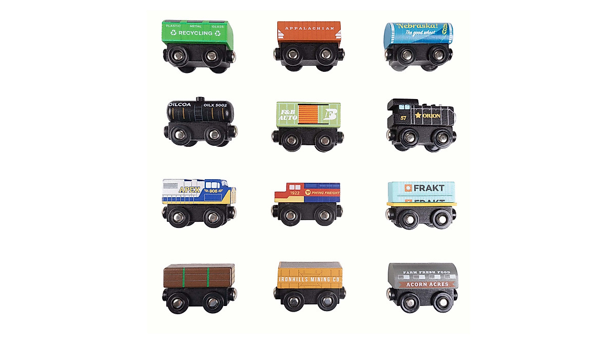 Playtime Express Train Set - 12-Piece Wooden Toy with Unique Designs