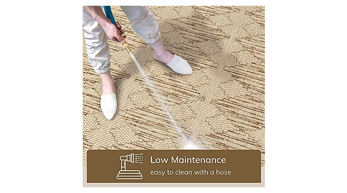 Well Woven Beige Indoor/Outdoor Area Rug - Easy Clean & Durable