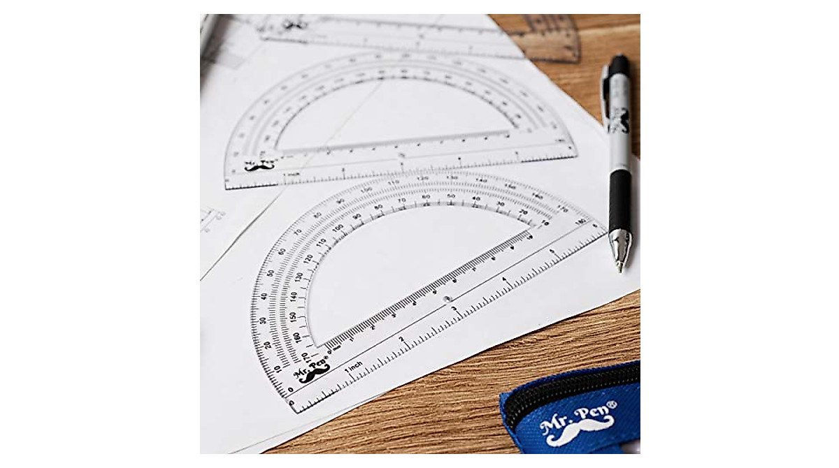 Mr. Pen Clear Protractor 6-Inch 3 Pack for Geometry