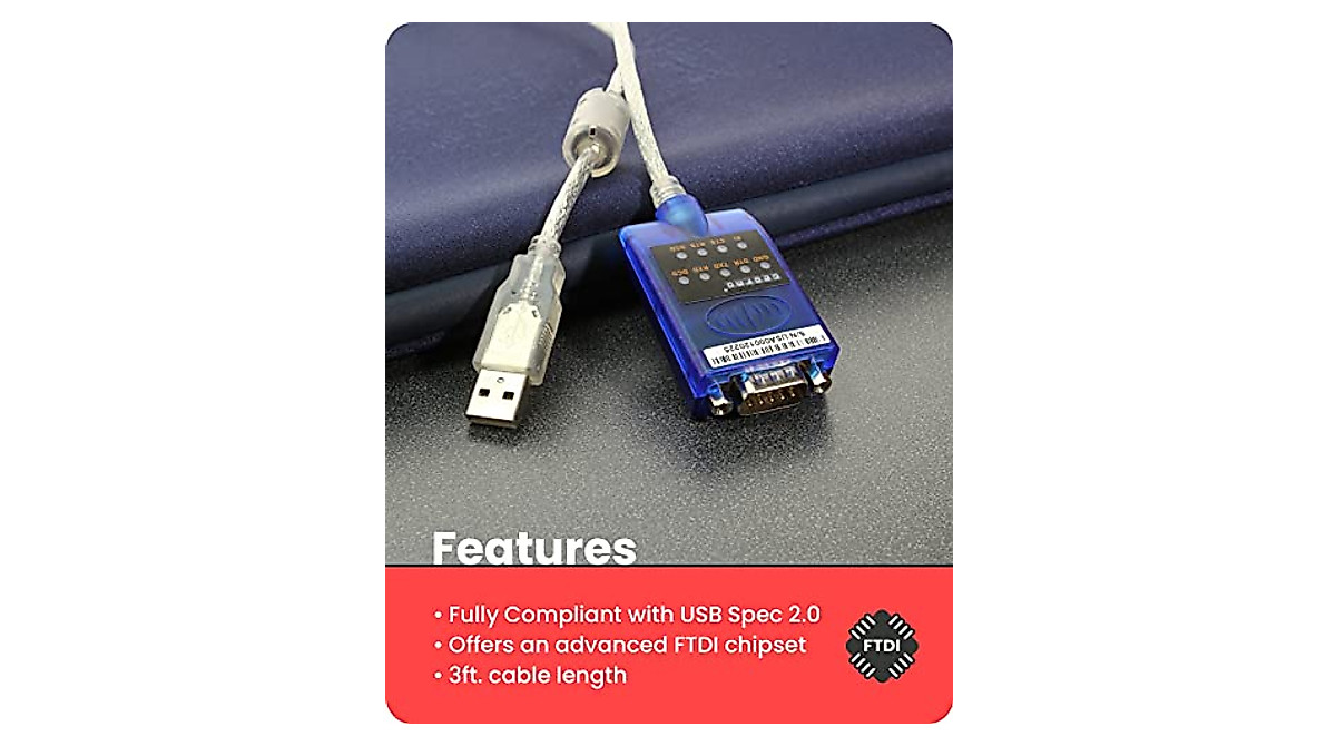 Gearmo USB to Serial RS-232 Adapter - Reliable Connection for Legacy ...