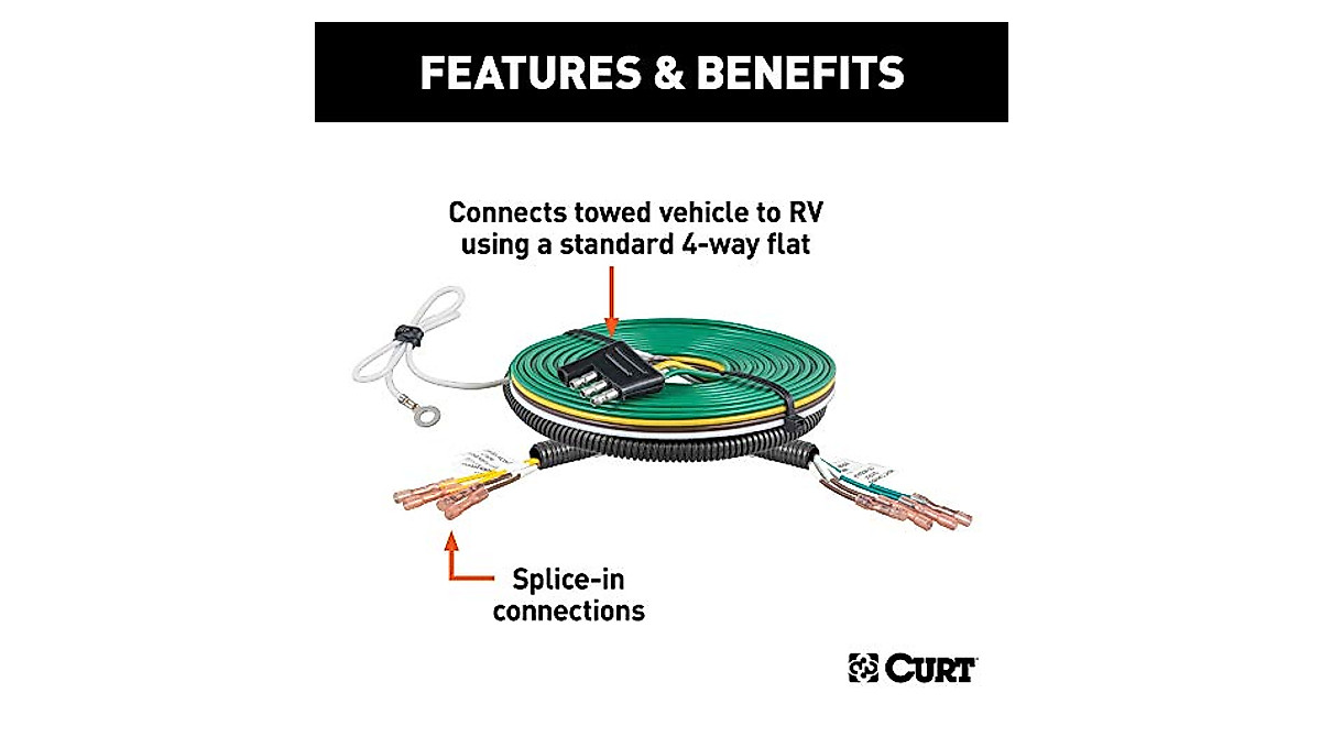 CURT 58979 Universal RV Towing Wiring Harness for Safe Dinghy Towing