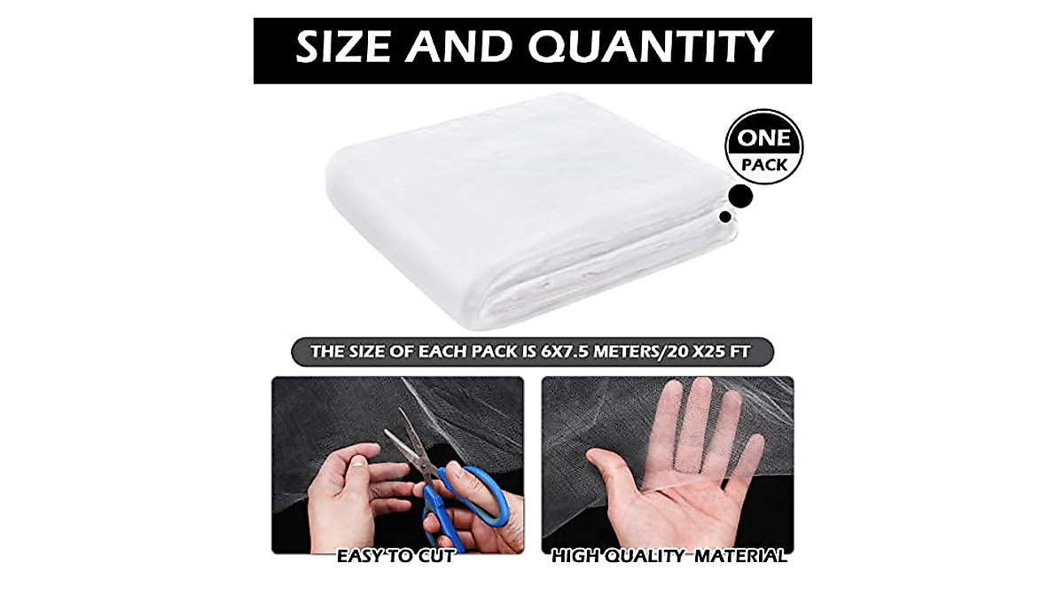 Garden Netting Ultra Fine Insect & Bird Barrier 20x25 Ft