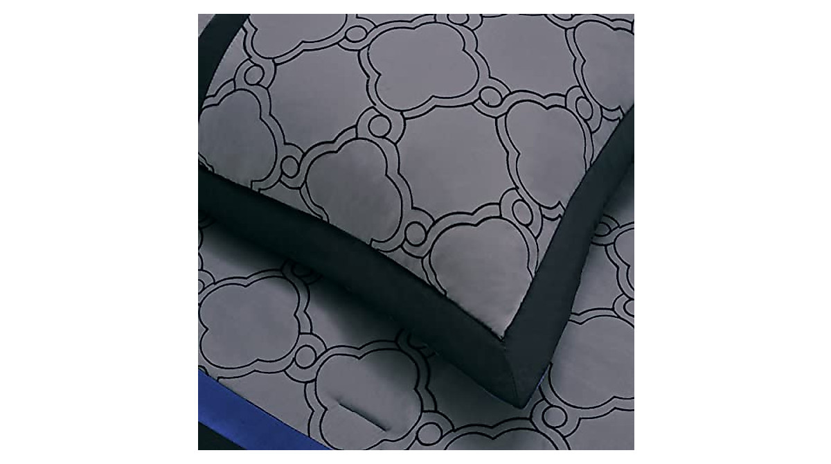 Superior Maxfield Blue Embroidered Comforter Set - Complete Bedding ...