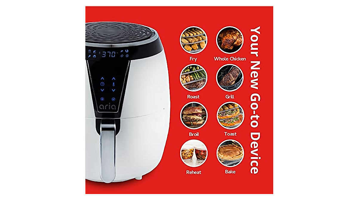 Aria 5 Qt. Ceramic Air Fryer - Healthy, Versatile Cooking