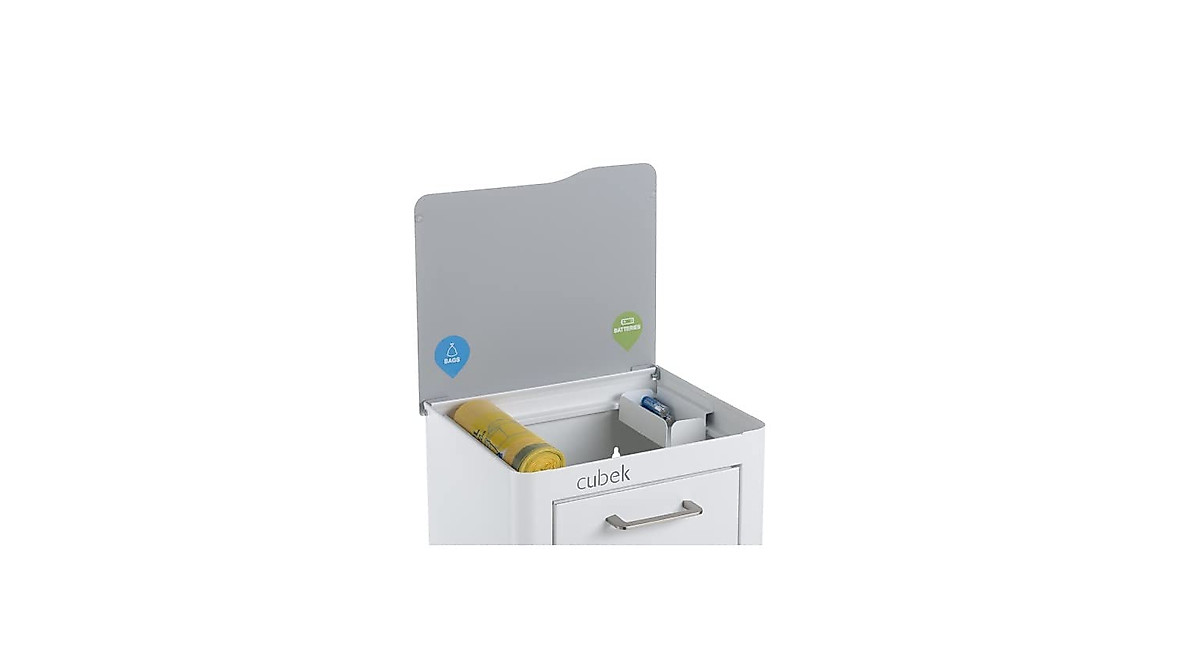 CUBEK White Recycling Bin | DON HIERRO Kitchen Trash Can