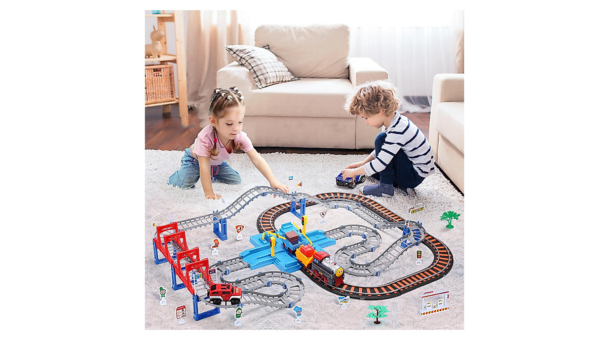 CUTE STONE Toy Train Set for Kids 3-5 | Realistic Sound & Easy Assembly