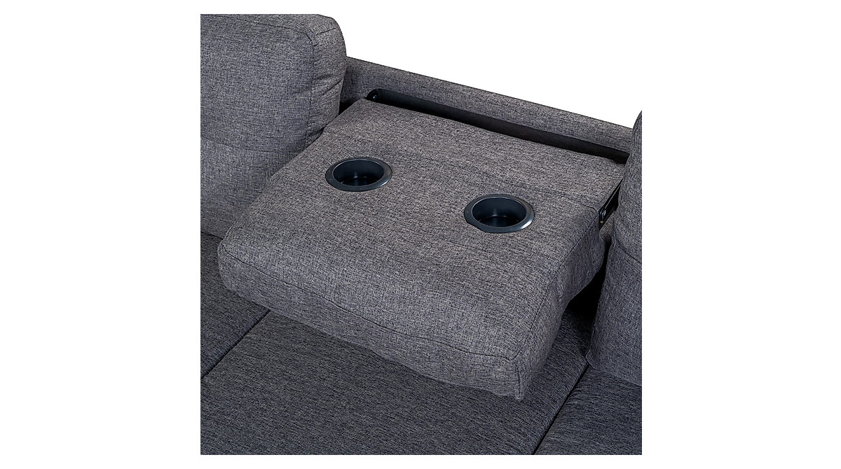 LUMISOL L Shape Sectional Sofa Set with Storage Ottoman