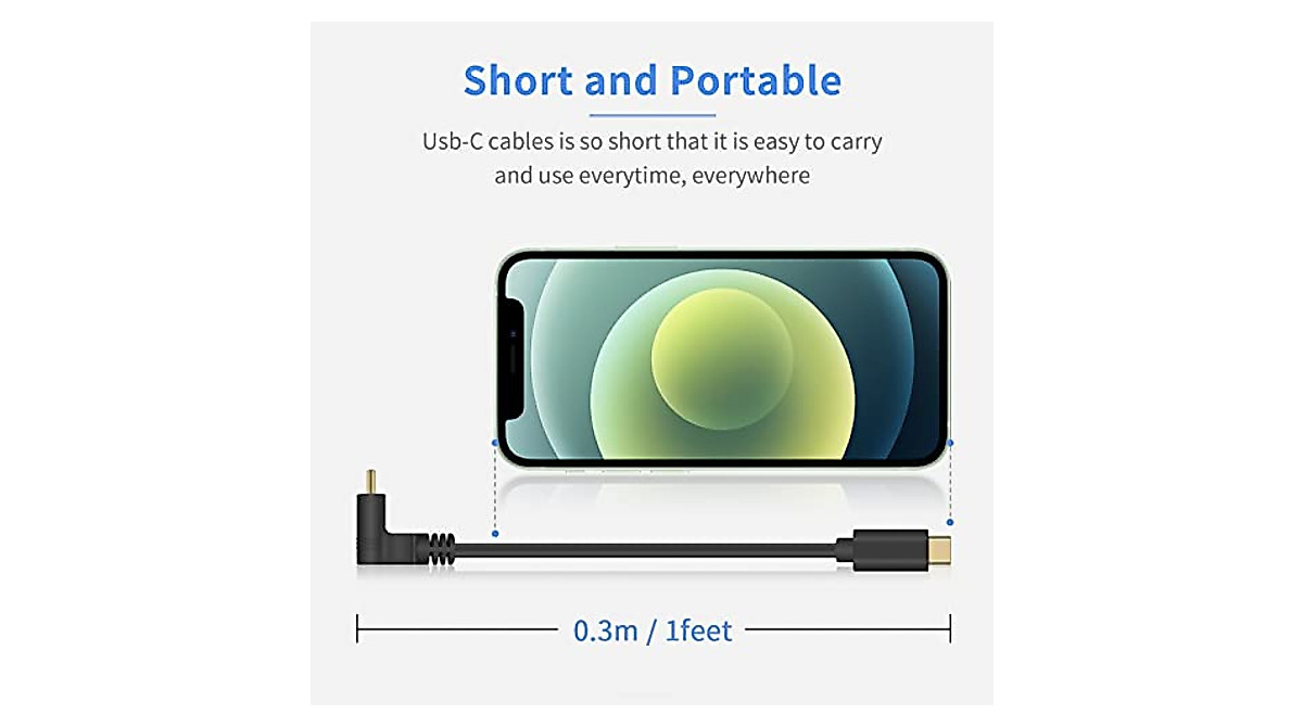 Short 90 Degree USB C to USB C Cable | Fast Charging